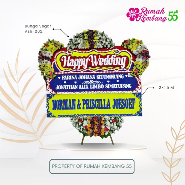 Rangkaian Bunga Papan Pernikahan RK55-03