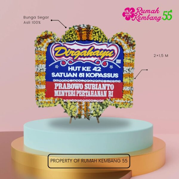 Rangkaian Bunga Papan HUT/Anniversary/Dirgahayu RK55-05